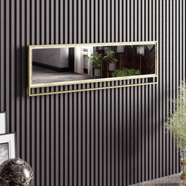 Hanah Home Polka 2 - Espejo decorativo dorado y blanco